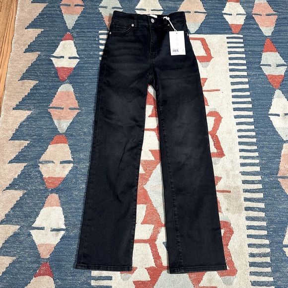 FRAME Le Sleek Straight Jeans In Kerry Dark Grey Black Luxury NWT - Picture 8 of 15